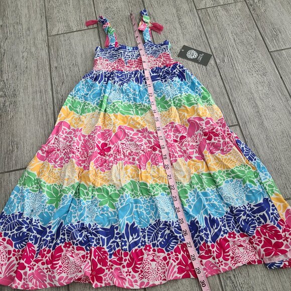 Vince Camuto NWT girls spaghetti strap multi colored long summer dress size 4 - Picture 7 of 10
